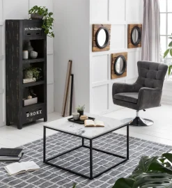 SIT Couchtisch »Wien aus Marmor mit Metallgestell – quadratisches Design« Echter Marmor mit gerader Kante & stabilem Metallgestell