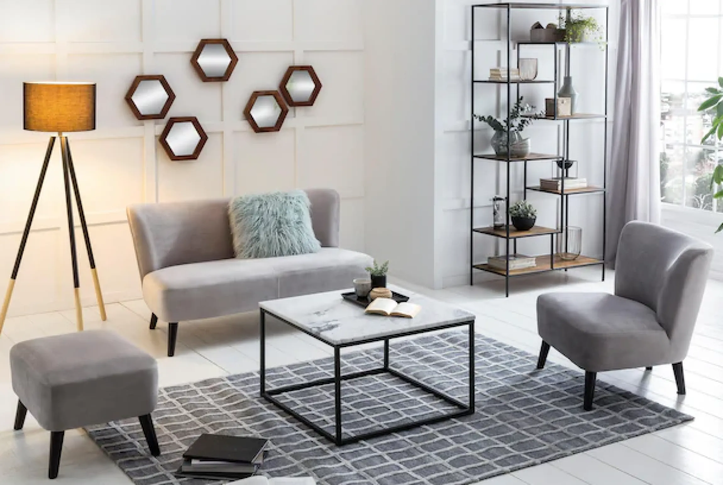 SIT Couchtisch »Wien aus Marmor mit Metallgestell – quadratisches Design« Echter Marmor mit gerader Kante & stabilem Metallgestell