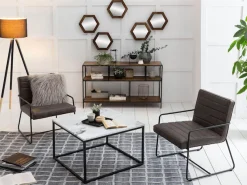 SIT Couchtisch »Wien aus Marmor mit Metallgestell – quadratisches Design« Echter Marmor mit gerader Kante & stabilem Metallgestell