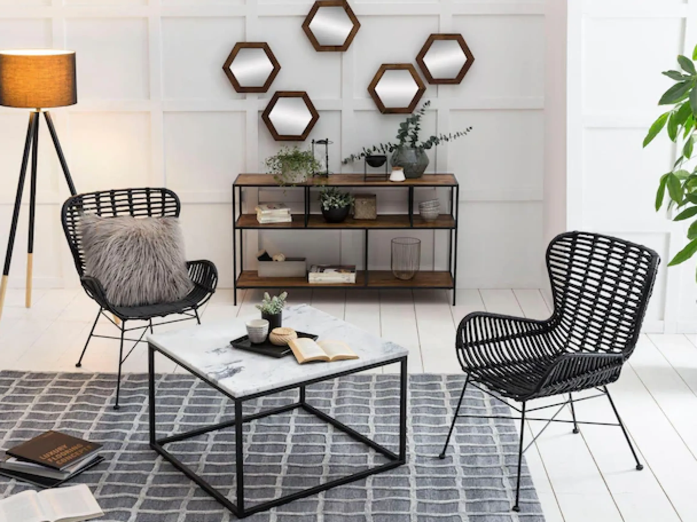 SIT Couchtisch »Wien aus Marmor mit Metallgestell – quadratisches Design« Echter Marmor mit gerader Kante & stabilem Metallgestell
