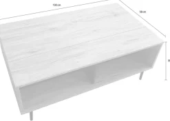 SIT Couchtisch »Wohnzimmertisch Mailbox – Scandi‑Low Couch‑Tisch MDF mit Metallbeinen« MDF‑Couchtisch mit glatter Dekorfolie & stabilem Metallgestell