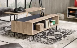 SIT Couchtisch »Wohnzimmertisch Mailbox – Scandi‑Low Couch‑Tisch MDF mit Metallbeinen« MDF‑Couchtisch mit glatter Dekorfolie & stabilem Metallgestell