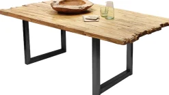 SIT Esstisch »Akron aus recyceltem Teak mit Bruchkante & Metall-Kufengestell« 50 mm starke Teakholzplatte mit markanter Bruchkante