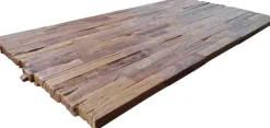 SIT Esstisch »Akron aus recyceltem Teak mit Bruchkante & Metall-Kufengestell« 50 mm starke Teakholzplatte mit markanter Bruchkante