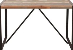 SIT Esstisch »Basel aus Altholz 120x70 cm mit Kufengestell & Unikat-Charakter« Bunt lackiertes Altholz mit schwarzen Kufengestell & Querstreben