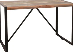 SIT Esstisch »Basel aus Altholz 120x70 cm mit Kufengestell & Unikat-Charakter« Bunt lackiertes Altholz mit schwarzen Kufengestell & Querstreben