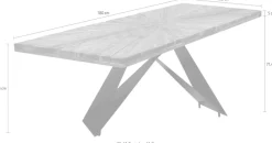 SIT Esstisch »Chur aus Teak mit 50-mm-Platte & Sonnendesign & Cross-Base-Gestell« 1 Stk. tlg. 50-mm-Teakplatte mit außergewöhnlichem Sonnendesign
