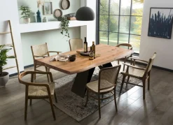 SIT Esstisch »Conwy aus Akazie massiv mit Baumkante & Cross-Base-Gestell« 1 Stk. tlg. 56 mm starke Akazienplatte mit natürlich gewachsener Baumkante