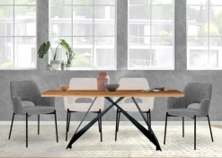 SIT Esstisch »Dinan aus Teak mit 50-mm-Platte & Cross-Base-Gestell« 1 Stk. tlg. Recyceltes Teak mit einzigartiger Maserung & gewollten Gebrauchsspuren
