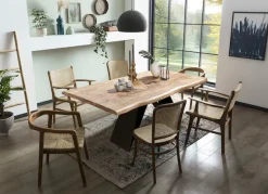 SIT Esstisch »Erice aus Mango massiv mit 56-mm-Platte & Cross-Base-Gestell« 1 Stk. tlg. 56-mm-Mangoholzplatte mit natürlich gewachsener Baumkante