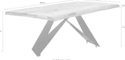 SIT Esstisch »Erice aus Mango massiv mit 56-mm-Platte & Cross-Base-Gestell« 1 Stk. tlg. 56-mm-Mangoholzplatte mit natürlich gewachsener Baumkante
