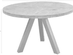 SIT Esstisch »Hanoi rund aus Mangoholz 120 cm Massivholz Vintage Industrial« 3-Bein-Gestell in Gun-Metal-Grau mit rustikaler Tischplatte