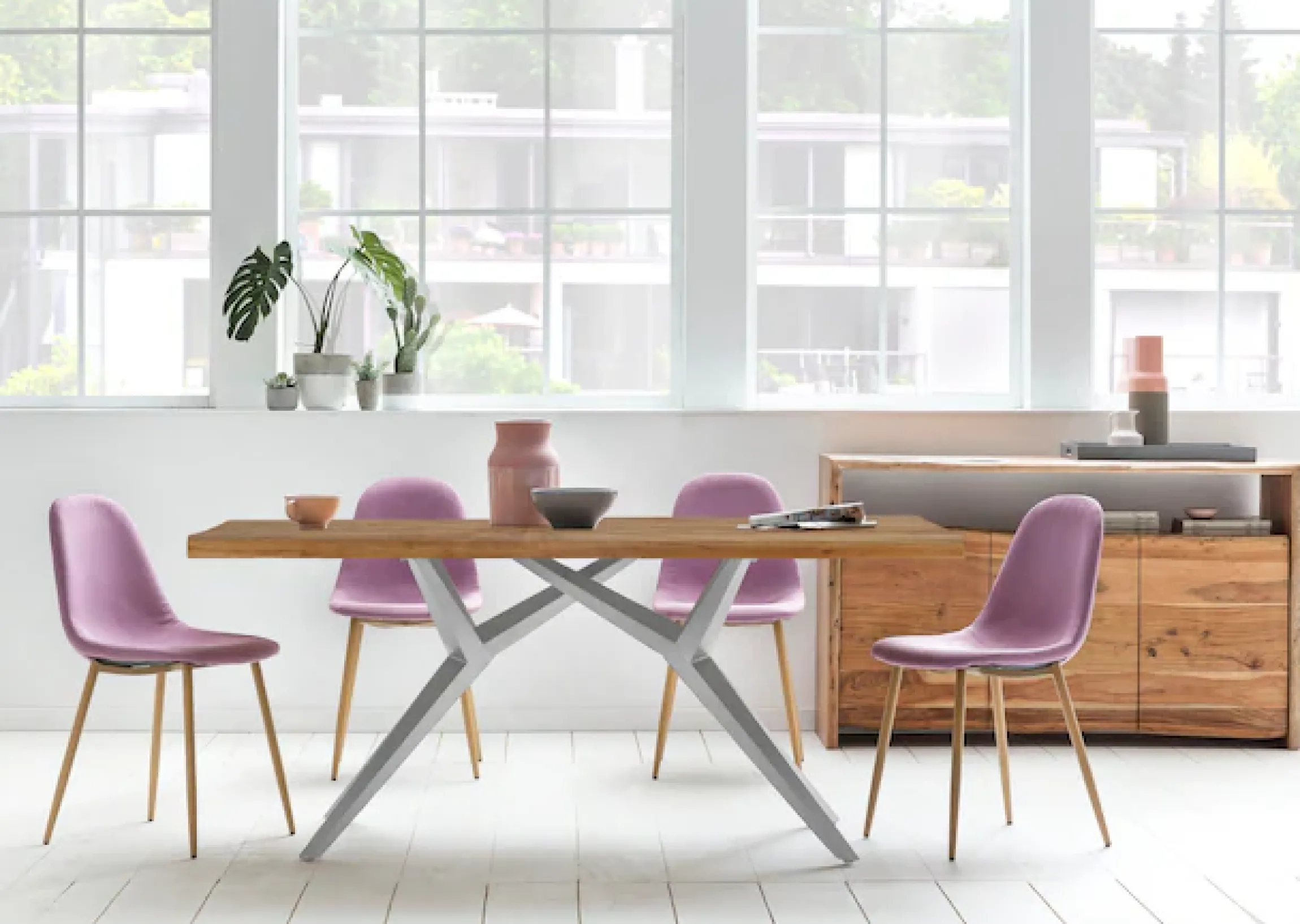 SIT Esstisch »Imola aus recyceltem Teak & extravagantem Metallgestell« 50 mm starke Teakplatte mit außergewöhnlichem Sonnenmuster