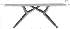 SIT Esstisch »Imola aus recyceltem Teak & extravagantem Metallgestell« 50 mm starke Teakplatte mit außergewöhnlichem Sonnenmuster