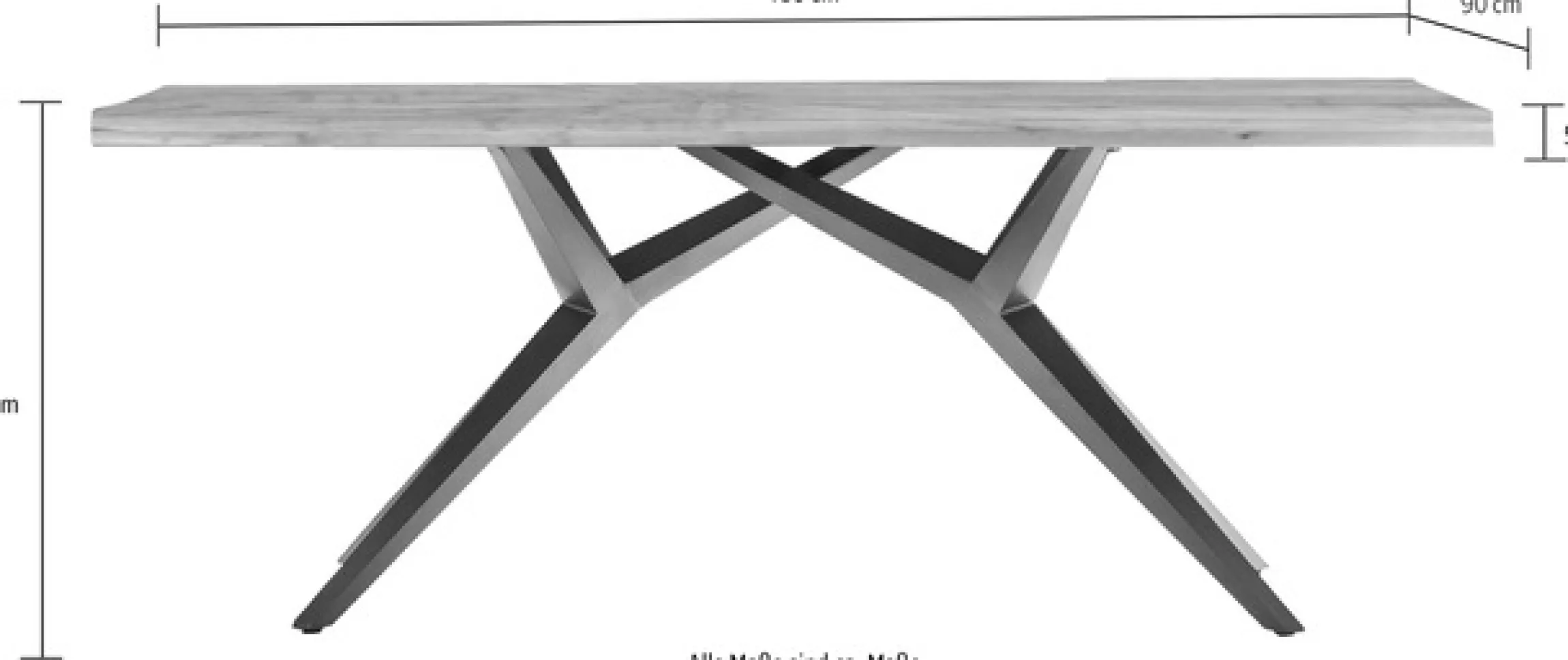 SIT Esstisch »Imola aus recyceltem Teak & extravagantem Metallgestell« 50 mm starke Teakplatte mit außergewöhnlichem Sonnenmuster