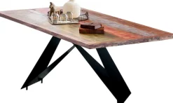 SIT Esstisch »Kars aus Altholz mit buntem Vintage-Look & Cross-Base-Gestell« 1 Stk. tlg. Bunt lackiertes Altholz mit lebendigen Farben & Vintage-Charme