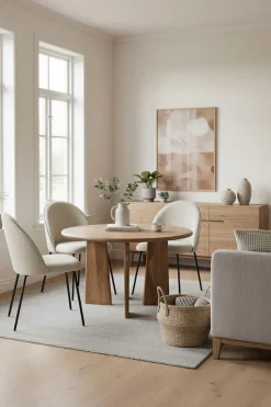 SIT Esstisch »Kyoto aus Akazie Ø120 cm mit asymmetrischem Holzgestell« 1 Stk. tlg. 4 cm starke Akazienplatte mit abgerundeten Kanten & Naturmaserung