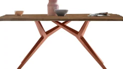 SIT Esstisch »Leiria aus Teak mit 50-mm-Platte & extravagantem Metallgestell« 50-mm-Teakplatte mit markanter Bruchkante an den kurzen Seiten