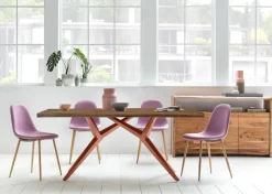 SIT Esstisch »Leiria aus Teak mit 50-mm-Platte & extravagantem Metallgestell« 50-mm-Teakplatte mit markanter Bruchkante an den kurzen Seiten