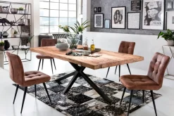 SIT Esstisch »Lourdes aus recyceltem Teakholz mit Metallgestell« 50 mm starke Teakholzplatte & extravagantes Metallgestell