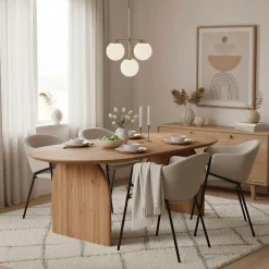 SIT Esstisch »Malmö aus Akazie 200x100 cm mit markantem Holzgestell« 1 Stk. tlg. 5 cm starke Akazienplatte mit natürlicher Maserung als Unikat