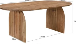 SIT Esstisch »Malmö aus Akazie 200x100 cm mit markantem Holzgestell« 1 Stk. tlg. 5 cm starke Akazienplatte mit natürlicher Maserung als Unikat