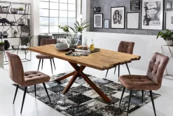 SIT Esstisch »Mantua aus recyceltem Teakholz mit Bruchkante & Metallgestell« 50 mm starke Teakholzplatte mit markanter Bruchkante