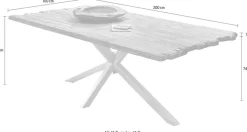 SIT Esstisch »Mantua aus recyceltem Teakholz mit Bruchkante & Metallgestell« 50 mm starke Teakholzplatte mit markanter Bruchkante