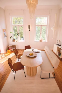 SIT Esstisch »Moderner Esstisch im Ribbed‑Design – Massiver Mangoholz‑Tisch« Massiver Mangoholz‑Esstisch mit eleganter Maserung