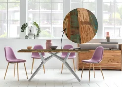 SIT Esstisch »New York aus Altholz mit 40-mm-Platte & Metallgestell« Bunt lackiertes Altholz – jedes Stück ein individuelles Unikat