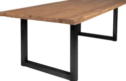 SIT Esstisch »Osaka aus recyceltem Teakholz mit Kufengestell im Rustik-Look« Aufgedoppelte Tischplatte aus Teak mit stabilem Kufengestell aus Eisen