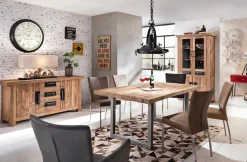 SIT Esstisch »Osaka aus recyceltem Teakholz mit Kufengestell im Rustik-Look« Aufgedoppelte Tischplatte aus Teak mit stabilem Kufengestell aus Eisen