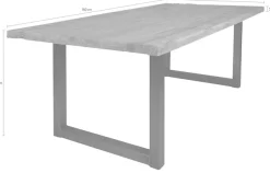 SIT Esstisch »Osaka aus recyceltem Teakholz mit Kufengestell im Rustik-Look« Aufgedoppelte Tischplatte aus Teak mit stabilem Kufengestell aus Eisen