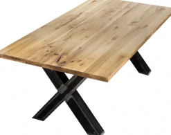 SIT Esstisch »Phoenix Wildeiche Massivholz mit X-Gestell im Used-Look« Rustikale Wildeiche mit markantem X-Gestell
