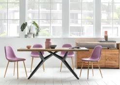 SIT Esstisch »Toronto Massivholz mit Baumkante & extravagantem Metallgestell« Speisetisch Baumkante wie gewachsen & extravagantes Metallgestell