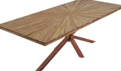 SIT Esstisch »Visby Teakholz Massivholztisch mit Sonnen-Design & Stern-Gestell« 50 mm starke Teakholzplatte mit markantem Stern-Gestell