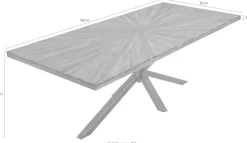 SIT Esstisch »Visby Teakholz Massivholztisch mit Sonnen-Design & Stern-Gestell« 50 mm starke Teakholzplatte mit markantem Stern-Gestell