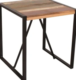 SIT Esstisch »70x70 cm Altholz Massivholz Metall Industrial Design« Quadratischer Esstisch aus Altholz & Metall im Industrial Stil