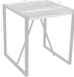 SIT Esstisch »70x70 cm Altholz Massivholz Metall Industrial Design« Quadratischer Esstisch aus Altholz & Metall im Industrial Stil