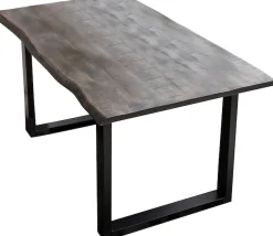 SIT Esstisch »160x85 cm Mango Holz Stahlgestell Industrial sägerau« Esstisch Mango Massivholz sägerau mit Stahlgestell Industrial