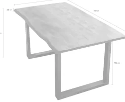 SIT Esstisch »160x85 cm Mango Holz Stahlgestell Industrial sägerau« Esstisch Mango Massivholz sägerau mit Stahlgestell Industrial