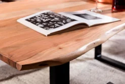 SIT Esstisch »Yangon Akazie Massivholz Baumkantentisch mit Stahl-Kufengestell« Natürliche Baumkante aus massiver Akazie trifft Stahlgestell