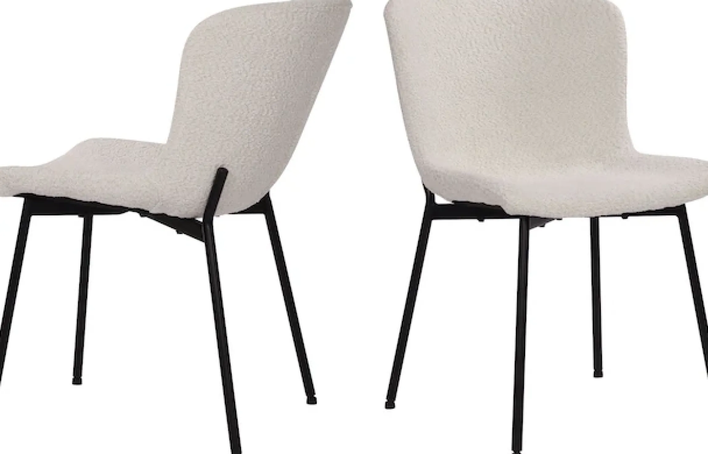SIT 4-Fußstuhl »Manila 2er-Set Bouclé Esszimmerstühle mit Metallgestell skandinavisch« (Set) 2 Stk.Öko-Tex Bouclé-Bezug & schwarze Metallbeine im Scandi-Look