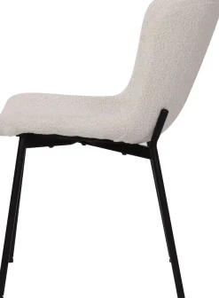 SIT 4-Fußstuhl »Manila 2er-Set Bouclé Esszimmerstühle mit Metallgestell skandinavisch« (Set) 2 Stk.Öko-Tex Bouclé-Bezug & schwarze Metallbeine im Scandi-Look