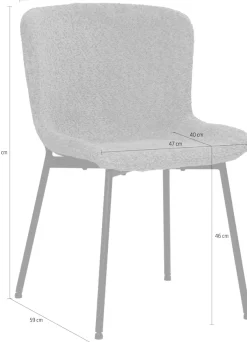 SIT 4-Fußstuhl »Manila 2er-Set Bouclé Esszimmerstühle mit Metallgestell skandinavisch« (Set) 2 Stk.Öko-Tex Bouclé-Bezug & schwarze Metallbeine im Scandi-Look