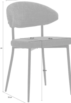 SIT 4-Fußstuhl »Odessa 2er-Set Polsterstühle mit Strukturstoff & Metallgestell« (Set) 2 Stk.Öko-Tex Strukturstoff & ergonomisch gerundete Rückenlehne