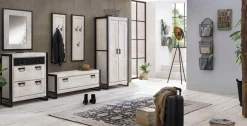 SIT Garderobenschrank »CANE Mangoholz White Wash mit Altmetall-Akzenten« Vintage-Look mit White Wash, Altmetall und Gebrauchsspuren