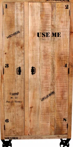 SIT Garderobenschrank »RUSTIC aus Mangoholz mit Rollen & Industrial-Look« Durchdachte Innenaufteilung mit Böden und Kleiderstange