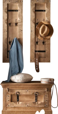 SIT Garderoben-Set »Chennai 3-tlg. Flurmöbel-Set aus Mangoholz mit Schuhschrank« Set, Dielen-Set, 3 Stk. tlg.