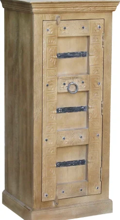 SIT Highboard »Krakau aus Mangoholz mit Schnitzereien & 1 Tür« Aufwendige Schnitzfront